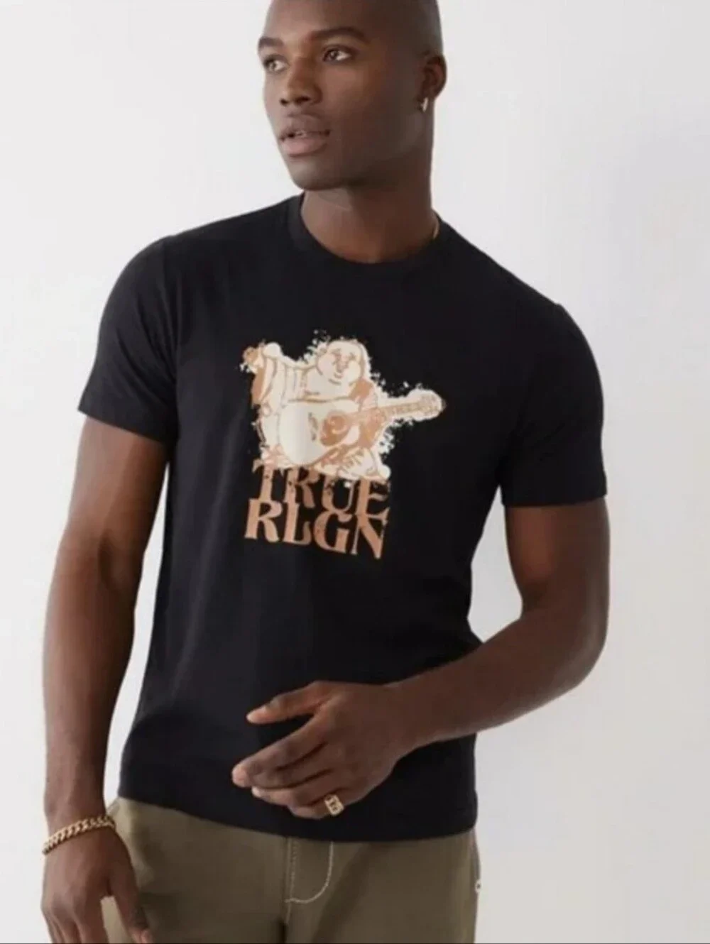 True Religion Men's Black Graphic T-Shirt